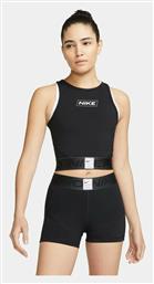 Nike Pro Γυναικείο Αθλητικό Crop Top Αμάνικο Dri-Fit Μαύρο Μαύρο