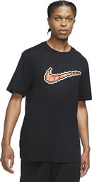 Nike Swoosh Basketball Ανδρικό T-shirt Μαύρο με Λογότυπο