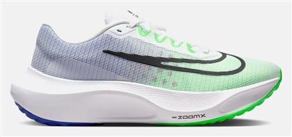 Nike Zoom Fly 5 Ανδρικά Αθλητικά Παπούτσια Running Λευκό / Green Strike / Racer Blue / Μαύρο