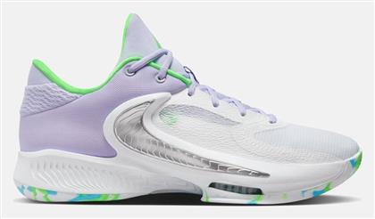 Nike Zoom Freak 4 Χαμηλά Μπασκετικά Παπούτσια White / Oxygen Purple / Black / Stadium Green