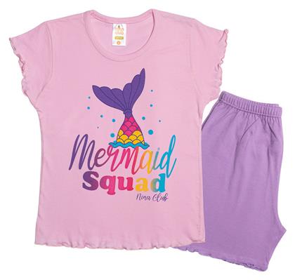 Nina Club Παιδική Πιτζάμα Καλοκαιρινή Βαμβακερή 151 Mermaid Squad