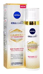 Nivea Cellular Luminous 630 Anti Spot Λεπτόρρευστη Κρέμα Προσώπου Ημέρας με SPF50 για Ενυδάτωση & Ατέλειες με Υαλουρονικό Οξύ 40ml