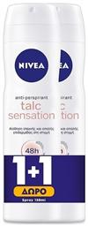 Nivea Talc Sensation Anti-perspirant Αποσμητικό 48h σε Spray 2x150ml