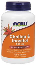 Now Foods Choline & Inositol 500mg Συμπλήρωμα για το Άγχος 100 κάψουλες