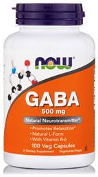 Now Foods Gaba 500mg + B-6 100 Κάψουλες από το Pharm24