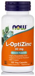 Now Foods L-OptiZinc 30mg 100 κάψουλες