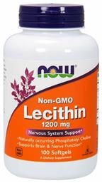 Now Foods Lecithin Συμπλήρωμα Διατροφής με Λεκιθίνη 1200mg 100 μαλακές κάψουλες