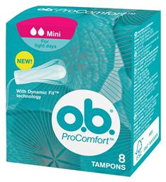 O.B. Ταμπόν ProComfort Dynamic Fit Mini για Ελαφριά Ροή 8τμχ από το Pharm24