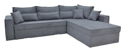 Olymp Ιι Γωνιακός Καναπές Κρεβάτι 283x214x83εκ. Γκρι Απόχρωση