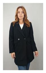 Only Γυναικείο Μαύρο Παλτό με Κουμπιά