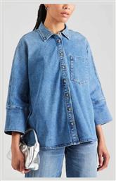 Only Μακρυμάνικο Γυναικείο Τζιν Πουκάμισο Medium Blue Denim