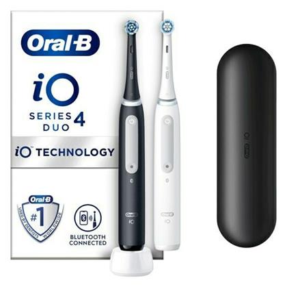 Oral-B iO Series 4 Duo Ηλεκτρική Οδοντόβουρτσα με Χρονομετρητή και Αισθητήρα Πίεσης Black / White από το Pharm24