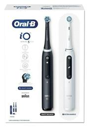 Oral-B IO Series 5 Duo Pack Ηλεκτρική Οδοντόβουρτσα με Αισθητήρα Πίεσης και Θήκη Ταξιδίου Black & White από το Pharm24