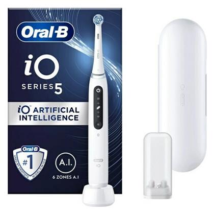 Oral-B IO Series 5 Ηλεκτρική Οδοντόβουρτσα με Αισθητήρα Πίεσης και Θήκη Ταξιδίου White