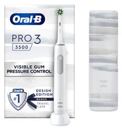 Oral-B Pro 3 3500 Ηλεκτρική Οδοντόβουρτσα με Αισθητήρα Πίεσης και Θήκη Ταξιδίου White Edition από το e-shop