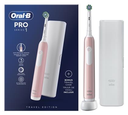 Oral-B Pro Series 1 Ηλεκτρική Οδοντόβουρτσα με Χρονομετρητή και Θήκη Ταξιδίου Ροζ