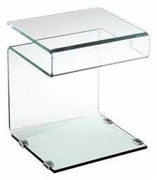 Ορθογώνιο Βοηθητικό Τραπεζάκι Glasser Clear Γυάλινο Διάφανο Μ42xΠ38xΥ48εκ. από το Esmarket