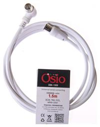 Osio Καλώδιο Κεραίας Coax male - Coax female Λευκό 1.5m (OSK-1320)