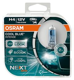 Osram Cool Blue Intense +100% Λάμπες H4 Αλογόνου Ψυχρό Λευκό 2τμχ