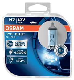 Osram Λάμπες Αυτοκινήτου Cool Blue Intense H7 Αλογόνου 4200K 12V 55W 2τμχ