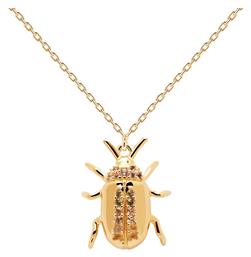 P D Paola Balance Beetle Amulet Κολιέ από Επιχρυσωμένο Ασήμι