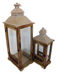Pakketo Retrica Σετ Φαναράκια Μεταλλικά Καφέ 30x22x75εκ. 2τμχ