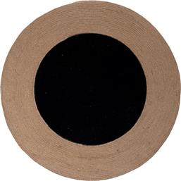 Palamaiki Καλοκαιρινό Roda Black Χαλί Στρογγυλό με Διάμετρο 140εκ. Βαμβακερό