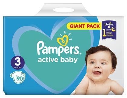 Pampers Active Baby Πάνες με Αυτοκόλλητο No. 3 για 6-10kg 90τμχ από το Pharm24