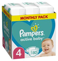 Pampers Active Baby Πάνες με Αυτοκόλλητο No. 4 για 9-14kg 180τμχ από το Pharm24