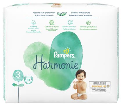 Pampers Harmonie Πάνες με Αυτοκόλλητο No. 3 για 6-10kg 31τμχ