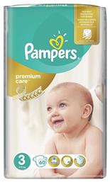 Pampers Premium Care Πάνες με Αυτοκόλλητο No. 3 για 5-9kg 60τμχ