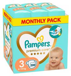 Pampers Premium Care Πάνες με Αυτοκόλλητο No. 3 για 6-10kg 200τμχ