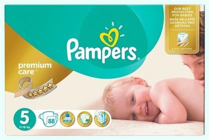 Pampers Premium Care Πάνες με Αυτοκόλλητο No. 5 για 11-18kg 88τμχ