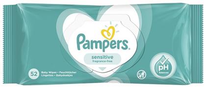 Pampers Sensitive Μωρομάντηλα χωρίς Οινόπνευμα & Άρωμα 52τμχ από το Pharm24