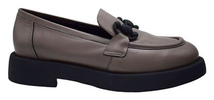 Parex Δερμάτινα Γυναικεία Loafers σε Γκρι Χρώμα