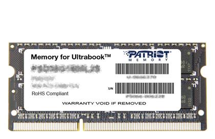 Patriot 4GB DDR3 RAM με Ταχύτητα 1600 για Laptop