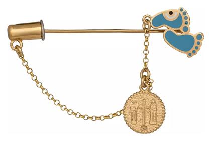 Παιδική Παραμάνα από Επιχρυσωμένο Ασήμι με Κωνσταντινάτο για Αγόρι