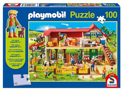 Παιδικό Puzzle Playmobil Φάρμα 100pcs για 6+ Ετών Schmidt Spiele