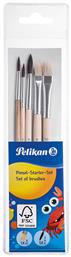 Pelikan Pinsel Starter Set Νο 2-4-6 Στρογγυλά & Νο 6-10 Πλακέ 5τμχ