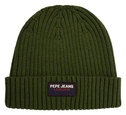 Pepe Jeans Beanie Ανδρικός Σκούφος με Rib Πλέξη σε Πράσινο χρώμα