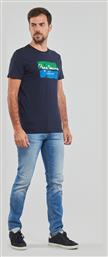 Pepe Jeans Santino Ανδρικό T-shirt Navy Blue με Λογότυπο