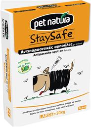 Pet Natura Stay Safe 30kg Αντιπαρασιτική Αμπούλα Σκύλου 5ml 3τμχ από το Plus4u