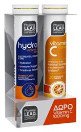 Pharmalead Promo Hydro Energy Ηλεκτρολύτες Λεμόνι 20 Αναβράζοντα Δισκία & Vitamin C 1000mg Πορτοκάλι 20 Αναβράζοντα Δισκία