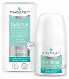 Pharmasept Balance Mild Deo Αποσμητικό 24h σε Roll-On Χωρίς Αλουμίνιο 50ml από το Pharm24