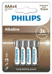 Philips Long Lasting Power AAA 1.5V 4τμχ LR03A4B/10