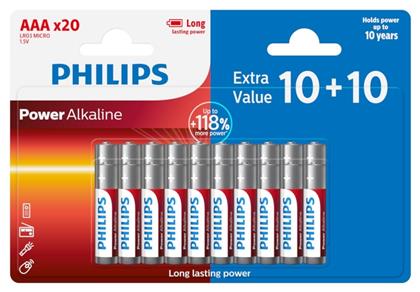 Philips Power Αλκαλικές Μπαταρίες AAA 1.5V 20τμχ