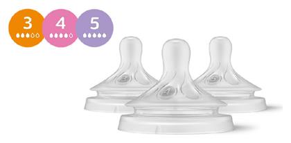 Philips Response Θηλές από Σιλικόνη για 0+ μηνών 3τμχ