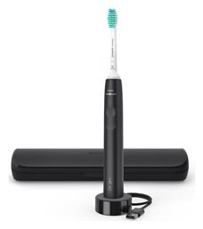 Philips Sonicare 3100 Series Ηλεκτρική Οδοντόβουρτσα με Χρονομετρητή, Αισθητήρα Πίεσης και Θήκη Ταξιδίου Black