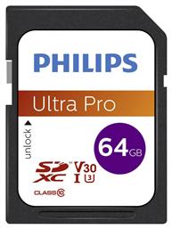 Philips Ultra Pro SDXC 64GB Class 10 U3 V30 A1 UHS-I