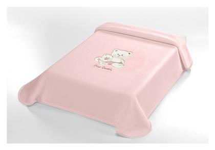 Pierre Cardin Κουβέρτα Ισπανίας Αγκαλιάς & Λίκνου Βελουτέ Ροζ Pink 80x110εκ.